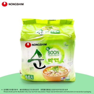 農心 蔬菜麵 (*Vegan) 5包裝 (112g-5s)